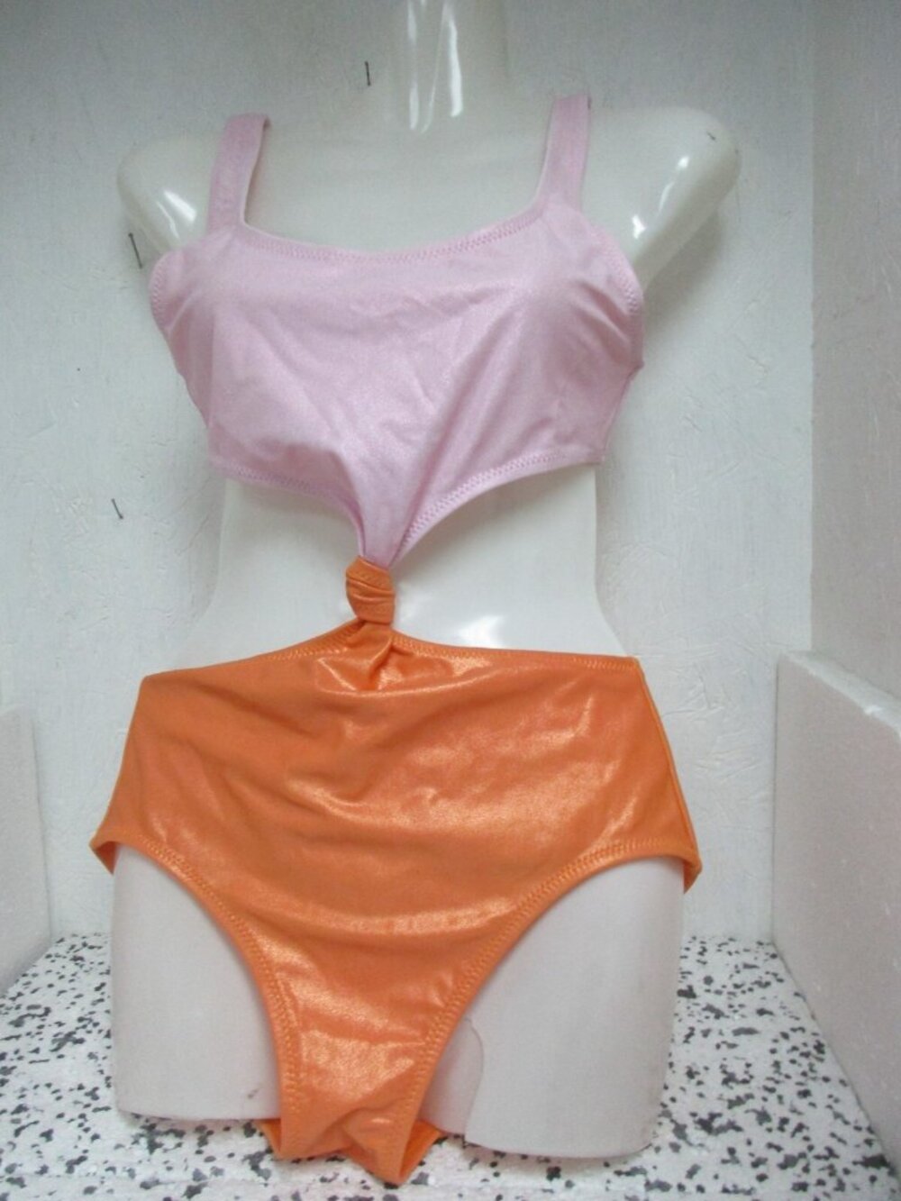 Solid & Striped Bailey Pink/Orange One Piece Swimsuit MeasuresTo XS NWOT